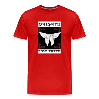Origami - Men's Premium Organic T-Shirt - red - Front - Damien (186cm)