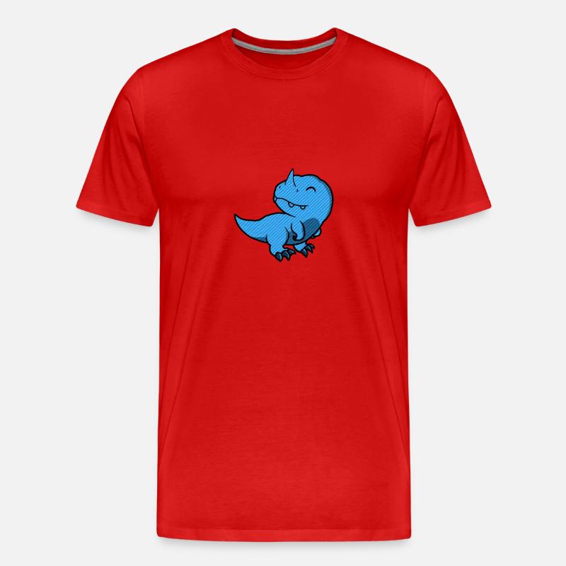 Rex Blue Cute - Männer Premium Bio T-Shirt - Rot