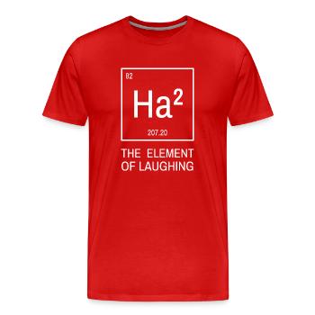 Haha element of laughing! Periodensystem Chemie - Männer Premium Bio T-Shirt - Rot - Vorne - Damien (186cm)