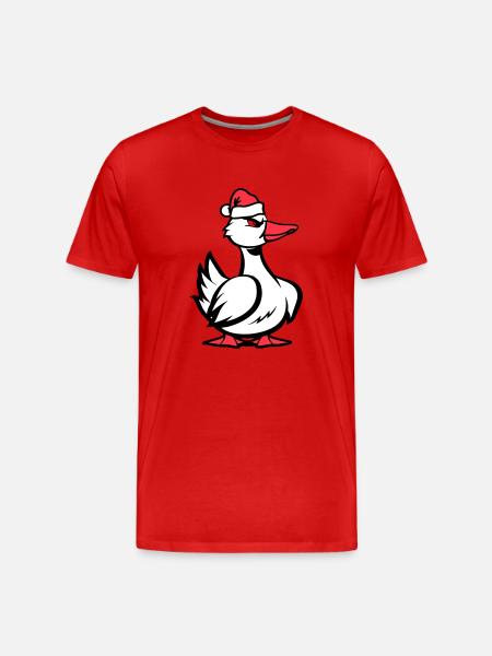 Duck Comic Christmas - Men's Premium Organic T-Shirt - red