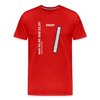 Flugplatz EDGP Design mit Namen und Koordinaten - Männer Premium Bio T-Shirt - Rot - Vorne - Damien (186cm)