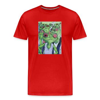 Team Frosch, Team Bräutigam, Junggesellenabschied - Männer Premium Bio T-Shirt - Rot - Vorne - Damien (186cm)