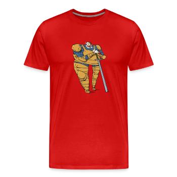 le chevalier - T-shirt bio Premium Homme - rouge - Devant - Damien (186cm)