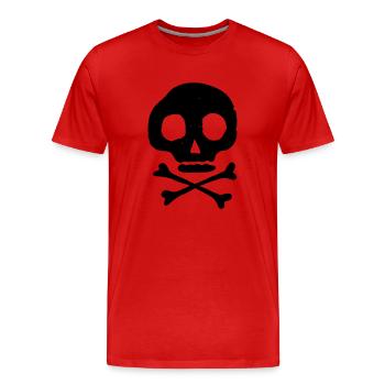 Crâne et os - T-shirt bio Premium Homme - rouge - Devant - Damien (186cm)