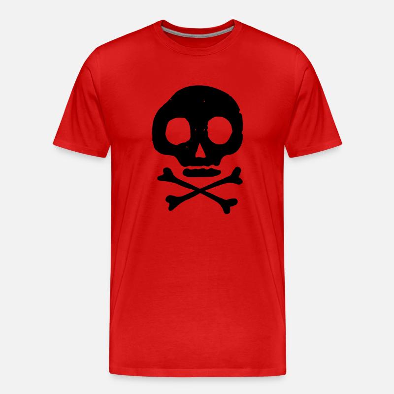 Schädel & Knochen - Männer Premium Bio T-Shirt - Rot