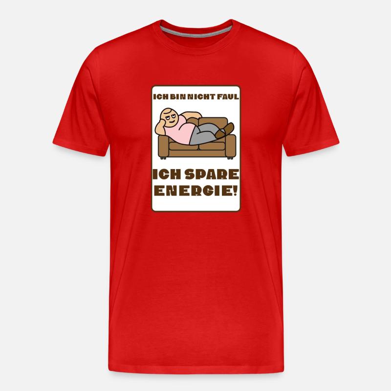 Design "Lazy Genius" - Männer Premium Bio T-Shirt - Rot