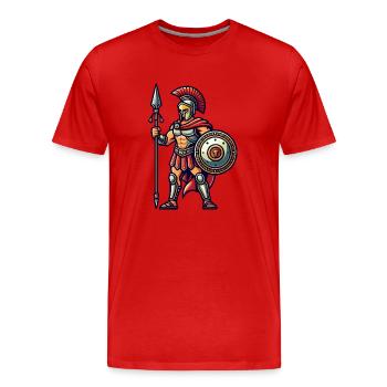 Spartans - Men's Premium Organic T-Shirt - red - Front - Damien (186cm)