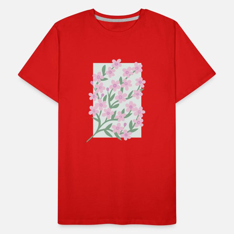 Kirschblüten Muttertag rosa Blumen Japan Mutter Männer Premium Bio T-Shirt