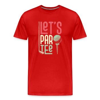 Let's Par Tee Golfer Golf - Männer Premium Bio T-Shirt - Rot - Vorne - Damien (186cm)