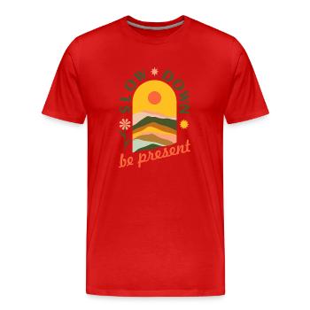 Slow down - Men's Premium Organic T-Shirt - red - Front - Damien (186cm)
