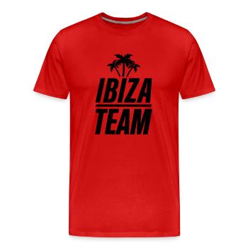 Ibiza Team - Men's Premium Organic T-Shirt - red - Front - Damien (186cm)