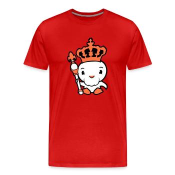 Oiseau Roi Couronne Souverain Barbe Ancien Empire - T-shirt bio Premium Homme - rouge - Devant - Damien (186cm)
