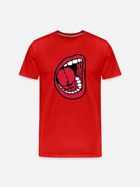 Screaming open mouth - Men's Premium Organic T-Shirt - red