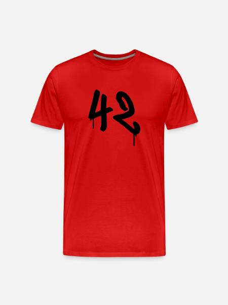 Day: 42 - Men's Premium Organic T-Shirt - red
