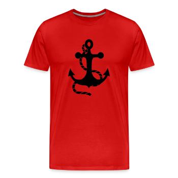 Anker - Männer Premium Bio T-Shirt - Rot - Vorne - Damien (186cm)