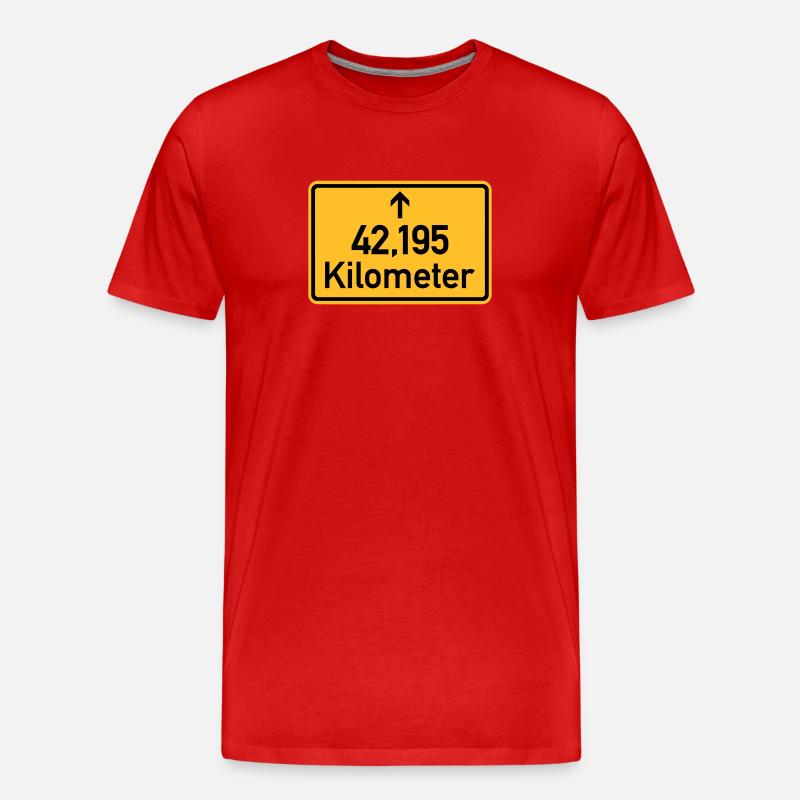 Marathon - Männer Premium Bio T-Shirt - Rot