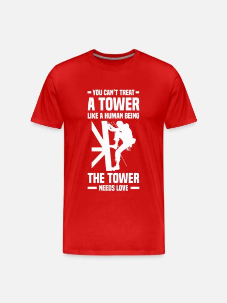 Turmbesteiger - Männer Premium Bio T-Shirt - Rot