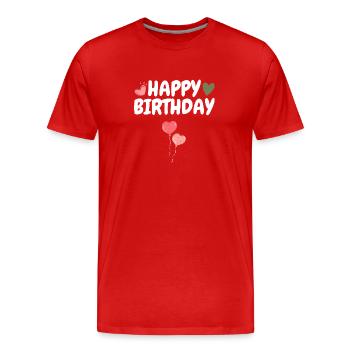 Happy Birthday - Männer Premium Bio T-Shirt - Rot - Vorne - Damien (186cm)