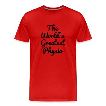 Krankengymnast / Krankengymnastin / Physio / - Männer Premium Bio T-Shirt - Rot - Vorne - Damien (186cm)