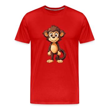Affe Tier - Männer Premium Bio T-Shirt - Rot - Vorne - Damien (186cm)