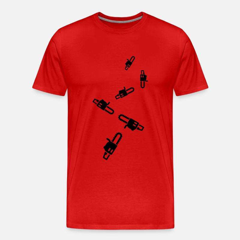 Icône d’icône de tronçonneuse - T-shirt bio Premium Homme - rouge