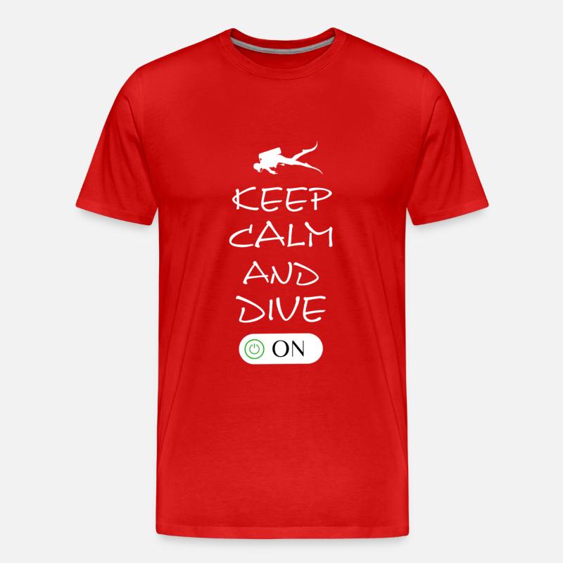 Keep Calm and Dive On - Männer Premium Bio T-Shirt - Rot