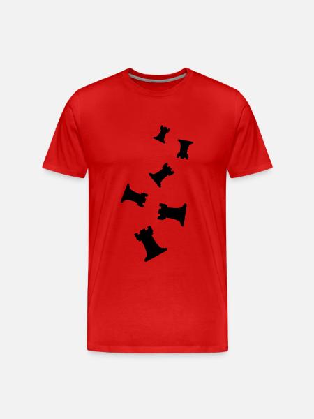 Schachfigur Turm - Männer Premium Bio T-Shirt - Rot