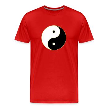 Yin Yang - Männer Premium Bio T-Shirt - Rot - Vorne - Damien (186cm)