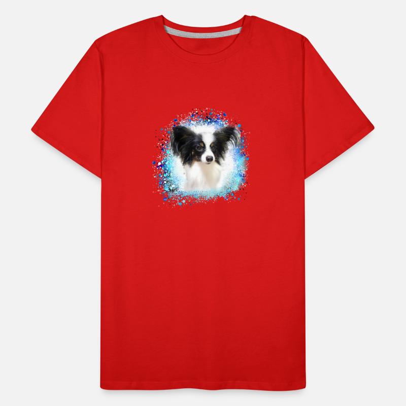 papillon,chien,spitz,zwergspitz,pompon T-shirt bio Premium Homme