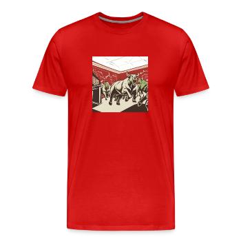 Bourse - T-shirt bio Premium Homme - rouge - Devant - Damien (186cm)