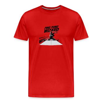 Ping Pong Wizard – Tischtennis Hobby - Männer Premium Bio T-Shirt - Rot - Vorne - Damien (186cm)