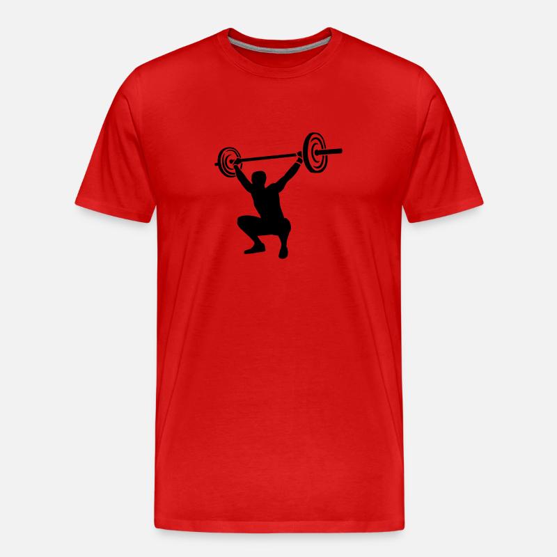 Gewichtheben - Männer Premium Bio T-Shirt - Rot
