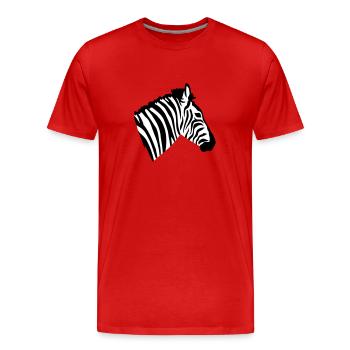 Zebra - Männer Premium Bio T-Shirt - Rot - Vorne - Damien (186cm)