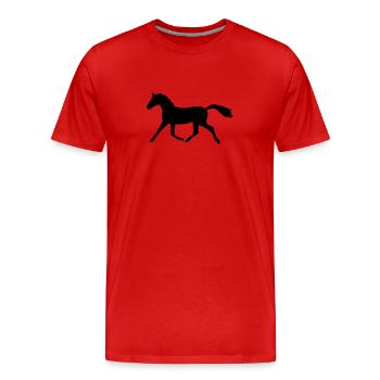 Cheval au trot - T-shirt bio Premium Homme - rouge - Devant - Damien (186cm)