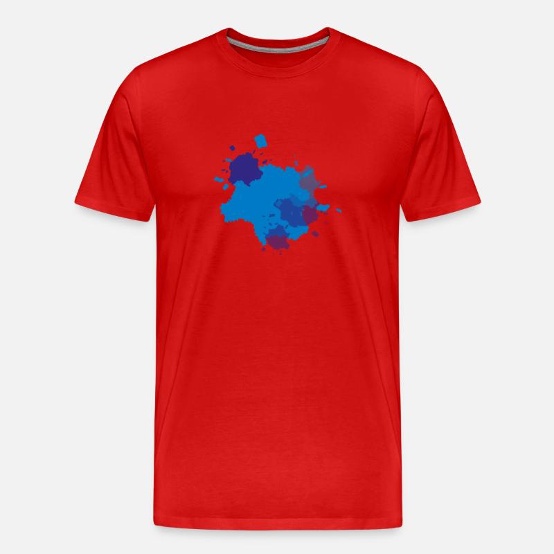 Farbklecks Blau - Männer Premium Bio T-Shirt - Rot
