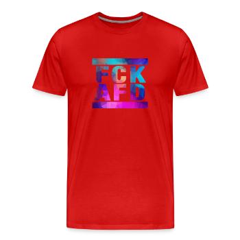 FCK AFD - Montrer l’exemple contre la droite, contre les nazis - T-shirt bio Premium Homme - rouge - Devant - Damien (186cm)