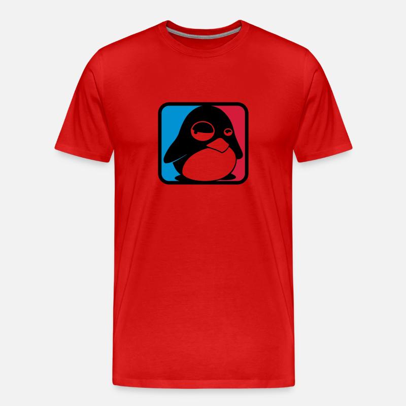 TUX Leauge, LINUX - Männer Premium Bio T-Shirt - Rot