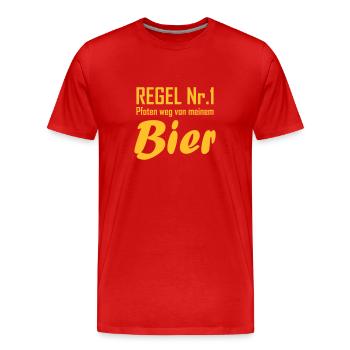 Regel Nr 1 bier - Männer Premium Bio T-Shirt - Rot - Vorne - Damien (186cm)