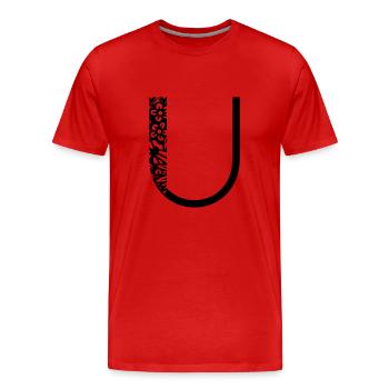 Buchstabe U - Männer Premium Bio T-Shirt - Rot - Vorne - Damien (186cm)