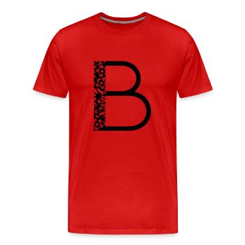 Buchstabe B - Männer Premium Bio T-Shirt - Rot - Vorne - Damien (186cm)