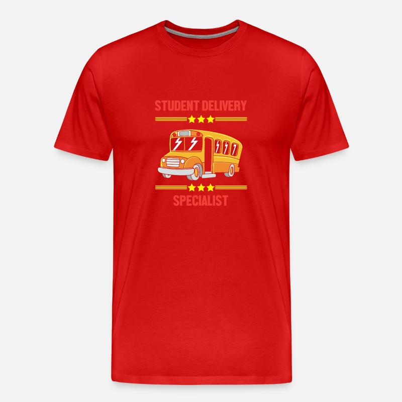 Schulbusfahrer Schulbus - Männer Premium Bio T-Shirt - Rot