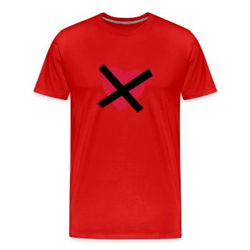 Crossed our Heart - No Love - No Heart - Men's Premium Organic T-Shirt - red - Front - Damien (186cm)
