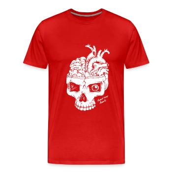 head over heart - white edition - Männer Premium Bio T-Shirt - Rot - Vorne - Damien (186cm)