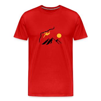 Klettern - Männer Premium Bio T-Shirt - Rot - Vorne - Damien (186cm)