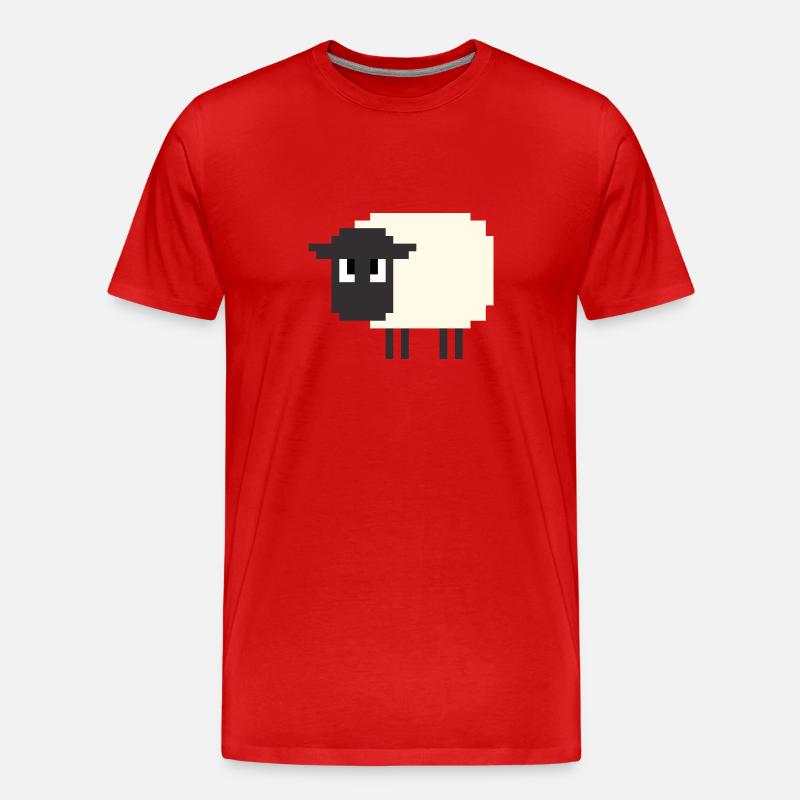 8 Bit Schaf - Männer Premium Bio T-Shirt - Rot
