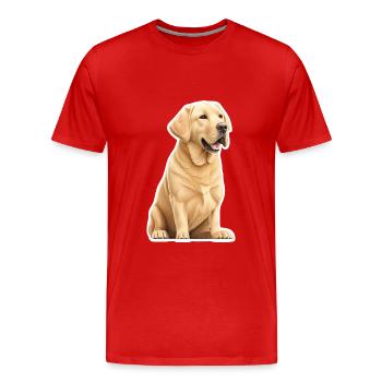 Labrador - Men's Premium Organic T-Shirt - red - Front - Damien (186cm)