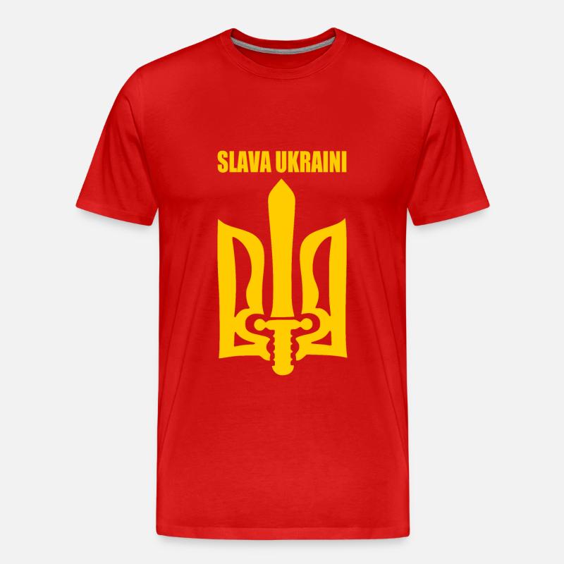 Slava ukraini - Männer Premium Bio T-Shirt - Rot
