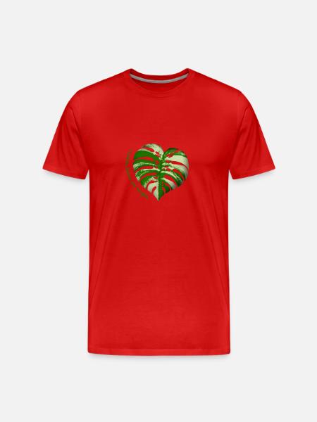 Monstera Albo Variegata - T-shirt bio Premium Homme - rouge