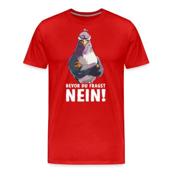 pigeon colombe oiseau pigeon éleveur avant de demander - T-shirt bio Premium Homme - rouge - Devant - Damien (186cm)