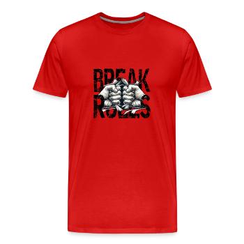 Regeln brechen Freiheit Rebellion Konventionen - Männer Premium Bio T-Shirt - Rot - Vorne - Damien (186cm)